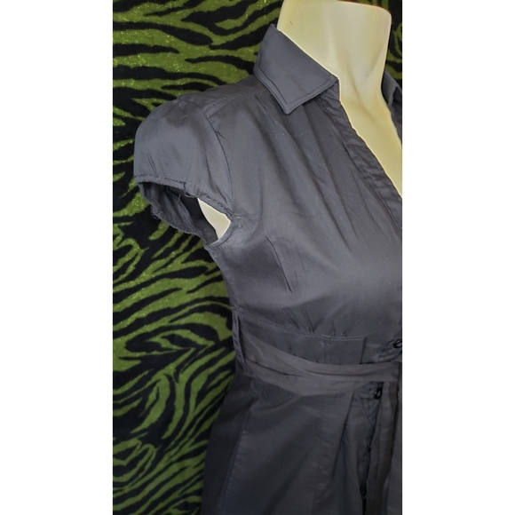 F21 Black collared button up s/s dress size S - Picture 3 of 10